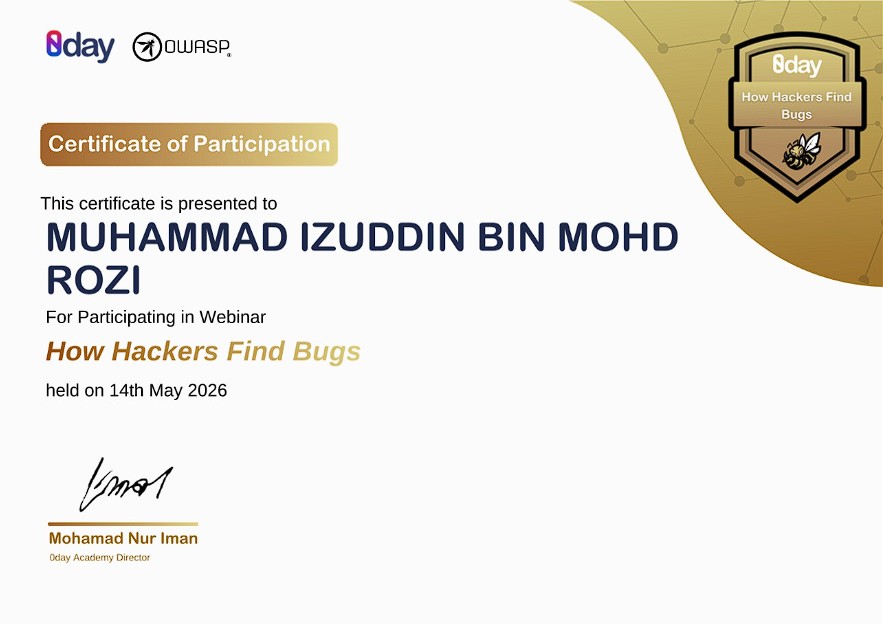 How Hackers Find Bugs Webinar certificate